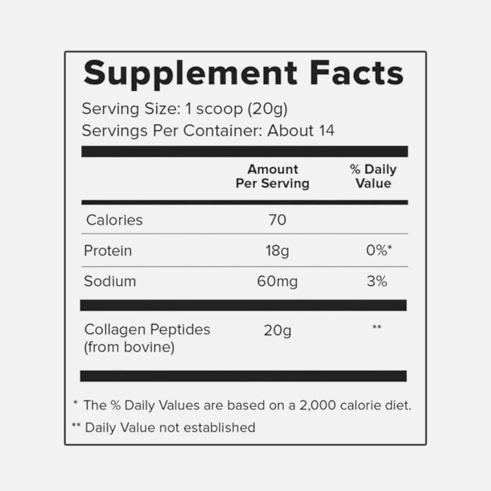 Hydrolyzed Collagen Peptides 20g - 14 Servings Powder