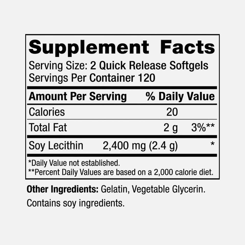 Soy Lecithin 2400mg - 240 Softgels