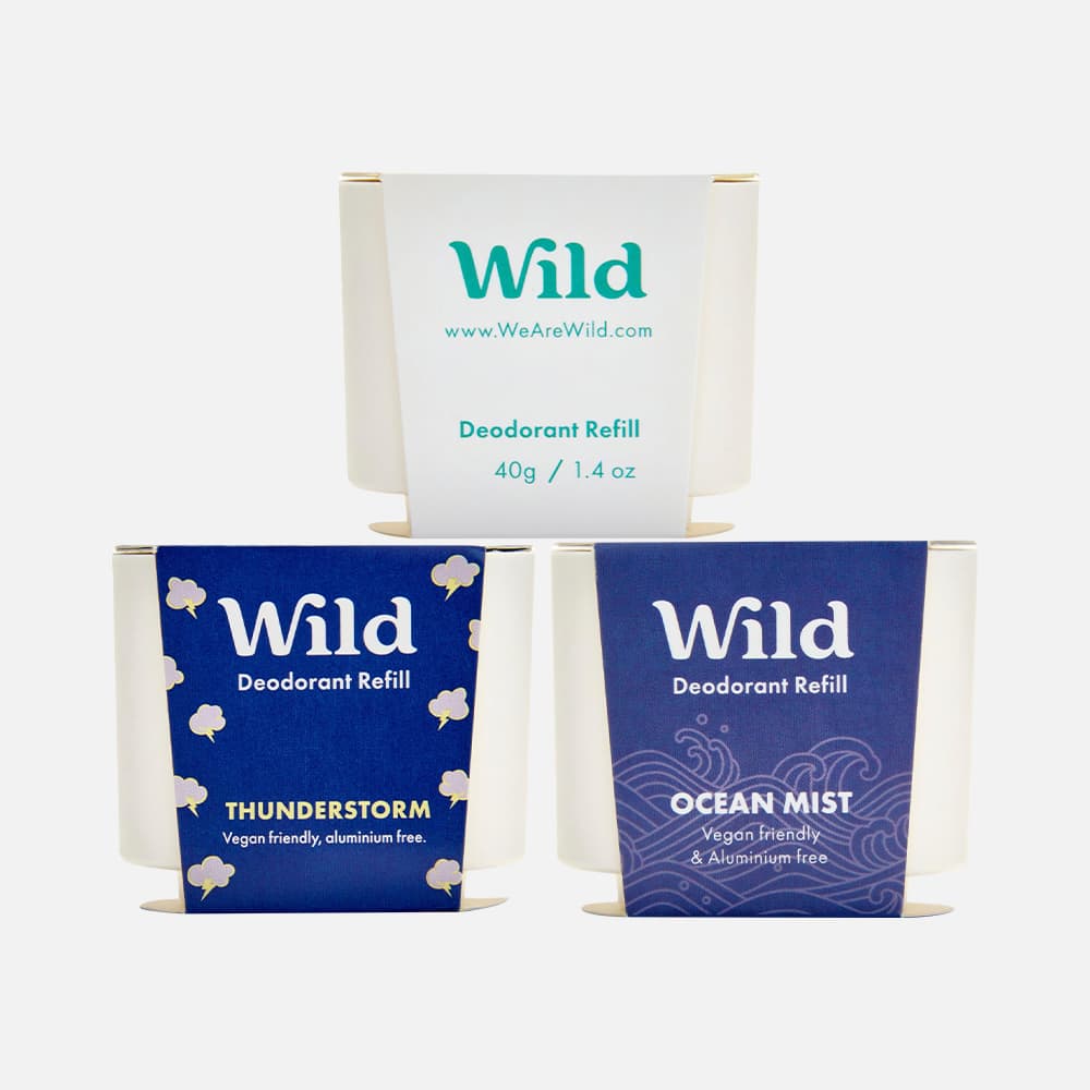 Wild Natural Deodorant 40g - 3 Refill Sticks (Coconut & Vanilla)