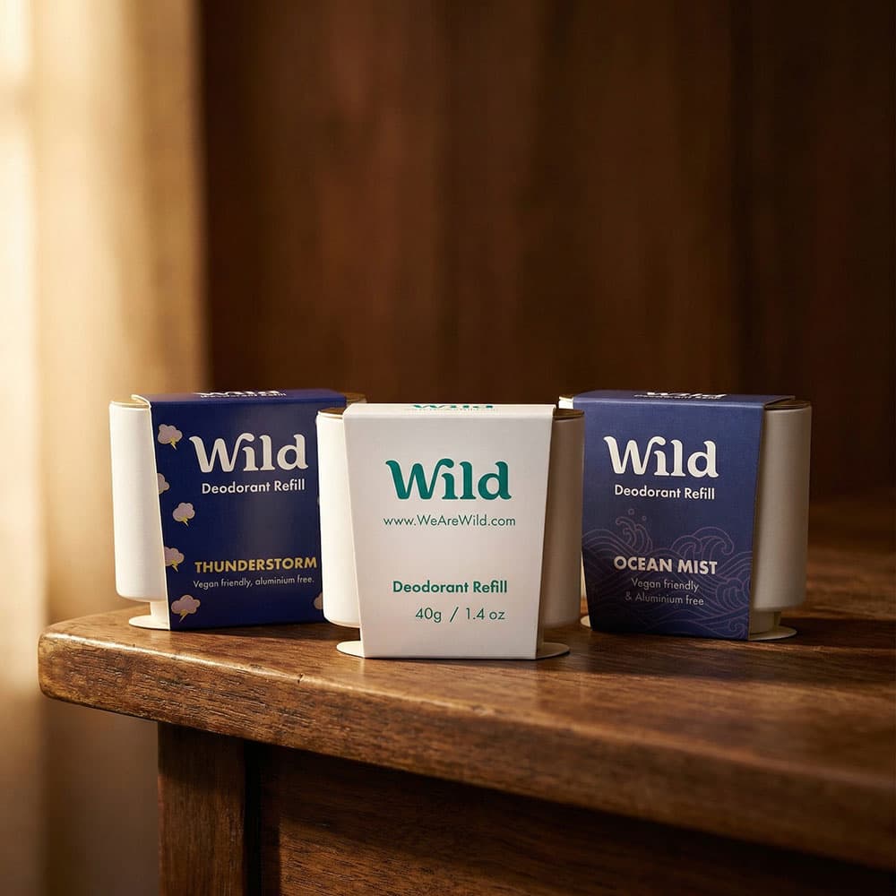 Wild Natural Deodorant 40g - 3 Refill Sticks (Coconut & Vanilla)