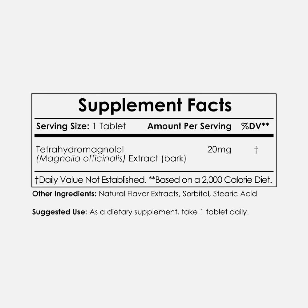 Tetrahydromagnolol 20mg - 60 Quick Dissolve Tablets