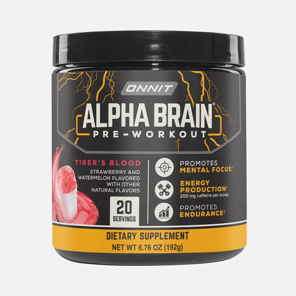 ONNIT Alpha Brain Pre-Workout - 20 Servings Powder - Tiger's Blood