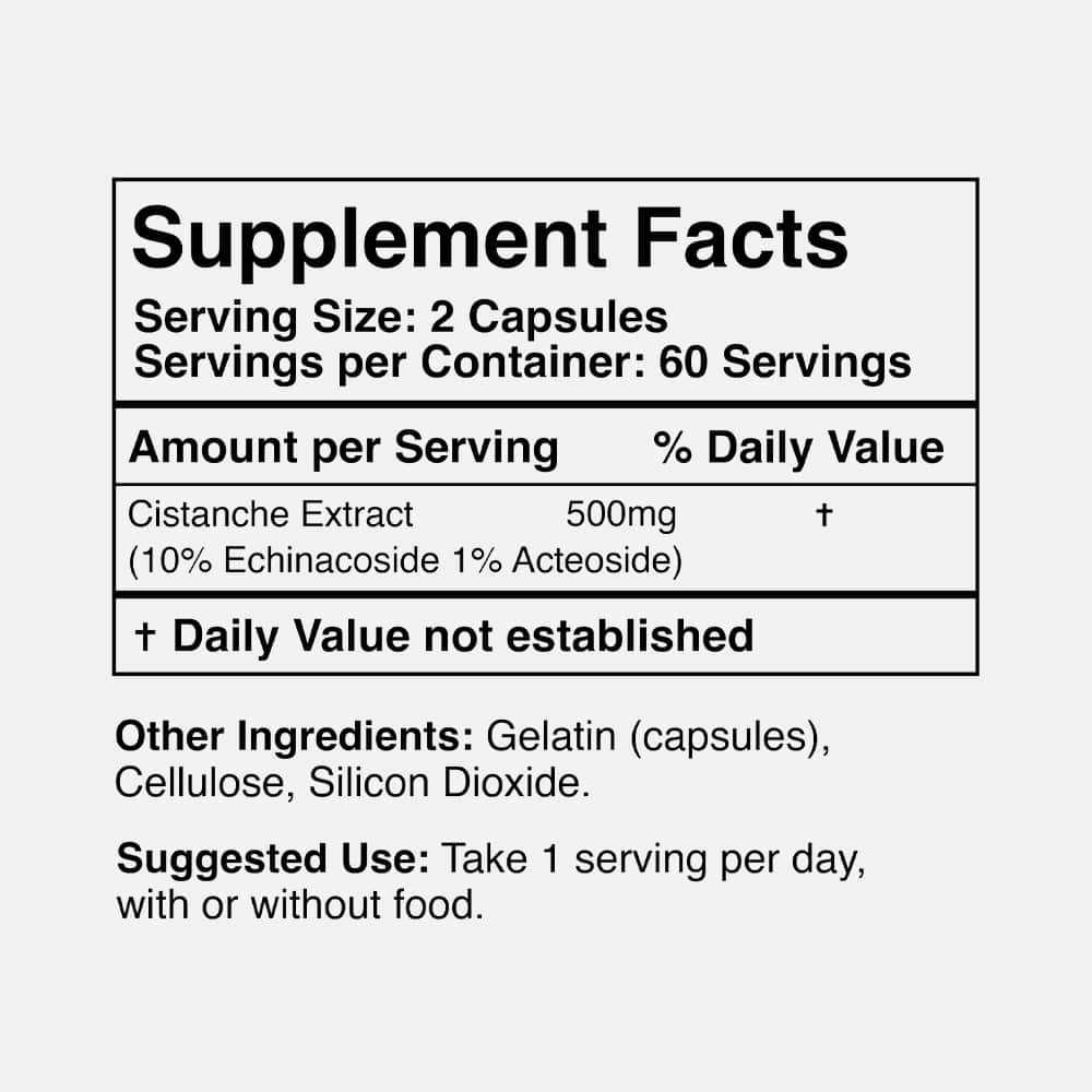 Cistanche Tubulosa Extract 500mg - 120 Capsules