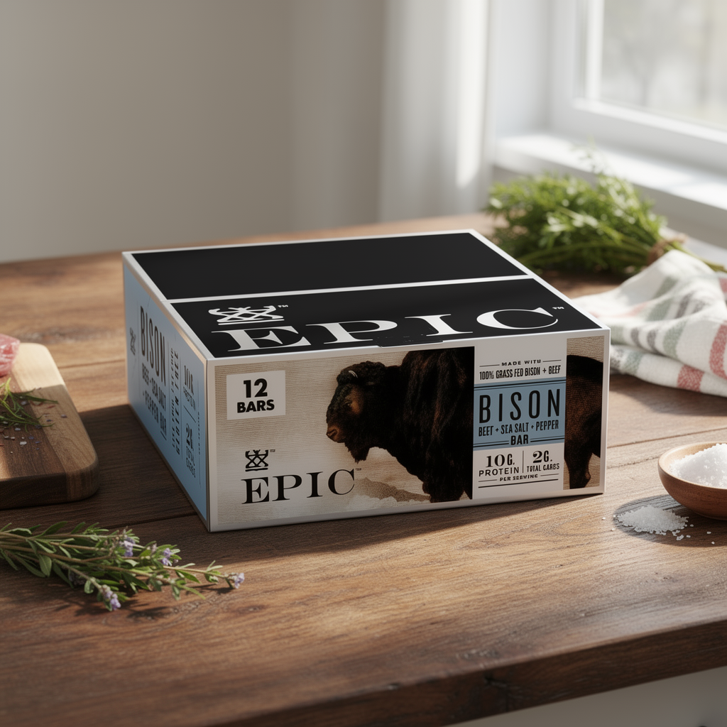 Bison Beef Protein Bars 10g - 12 Bars (Sea Salt & Pepper)