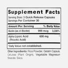Alpha Lipoic Acid 600mg + Biotin 999mg - 90 Capsules