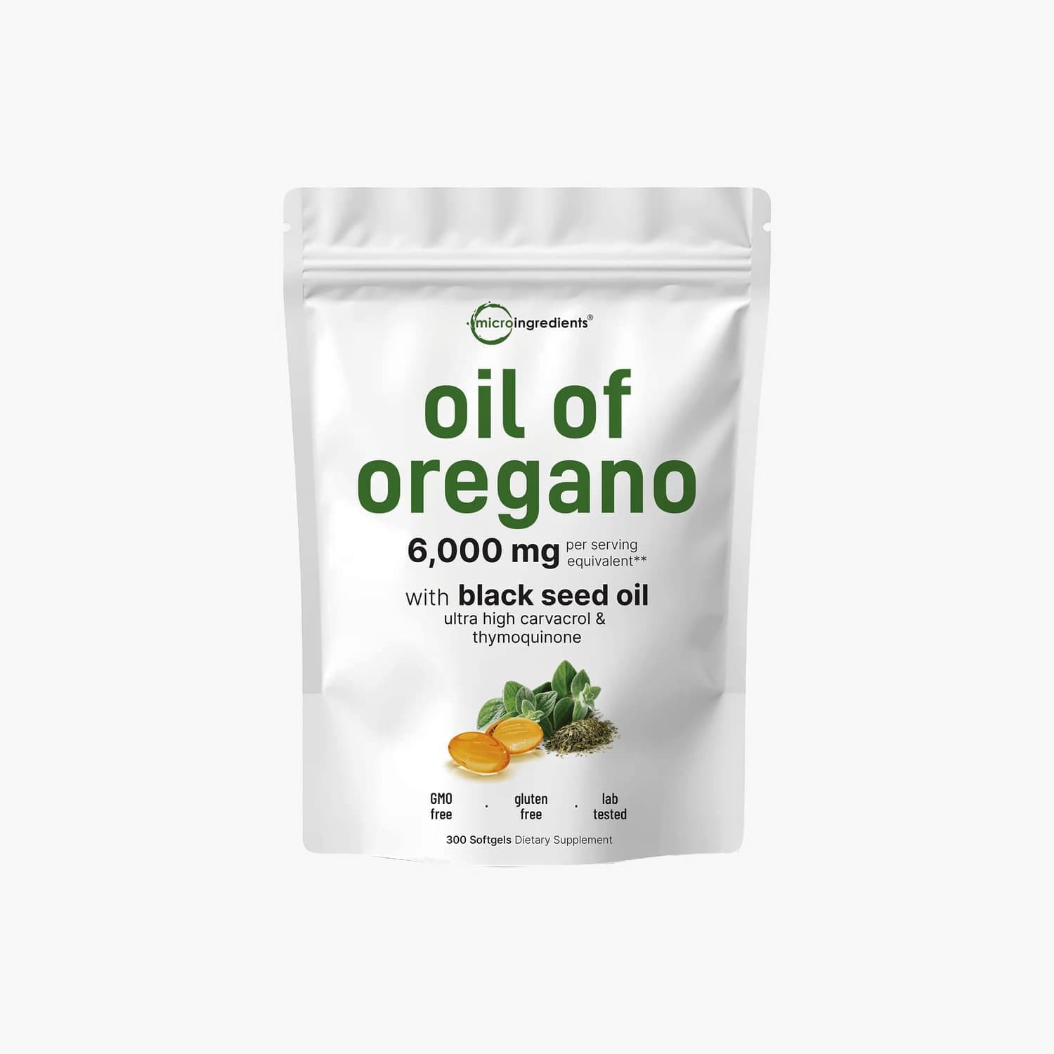 Oil of Oregano with Black Seed Oil 300 Softgels