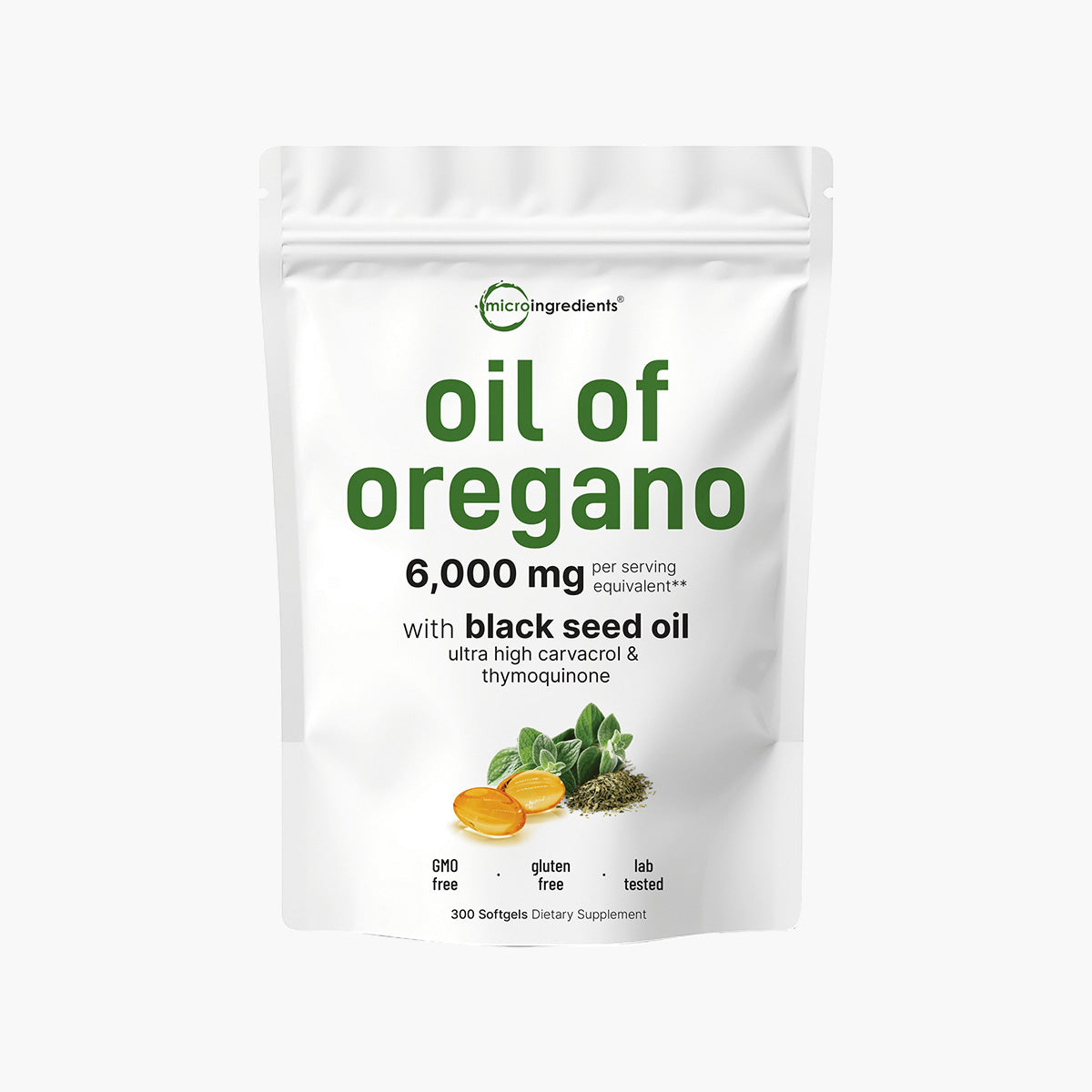 Oil of Oregano with Black Seed Oil 300 Softgels
