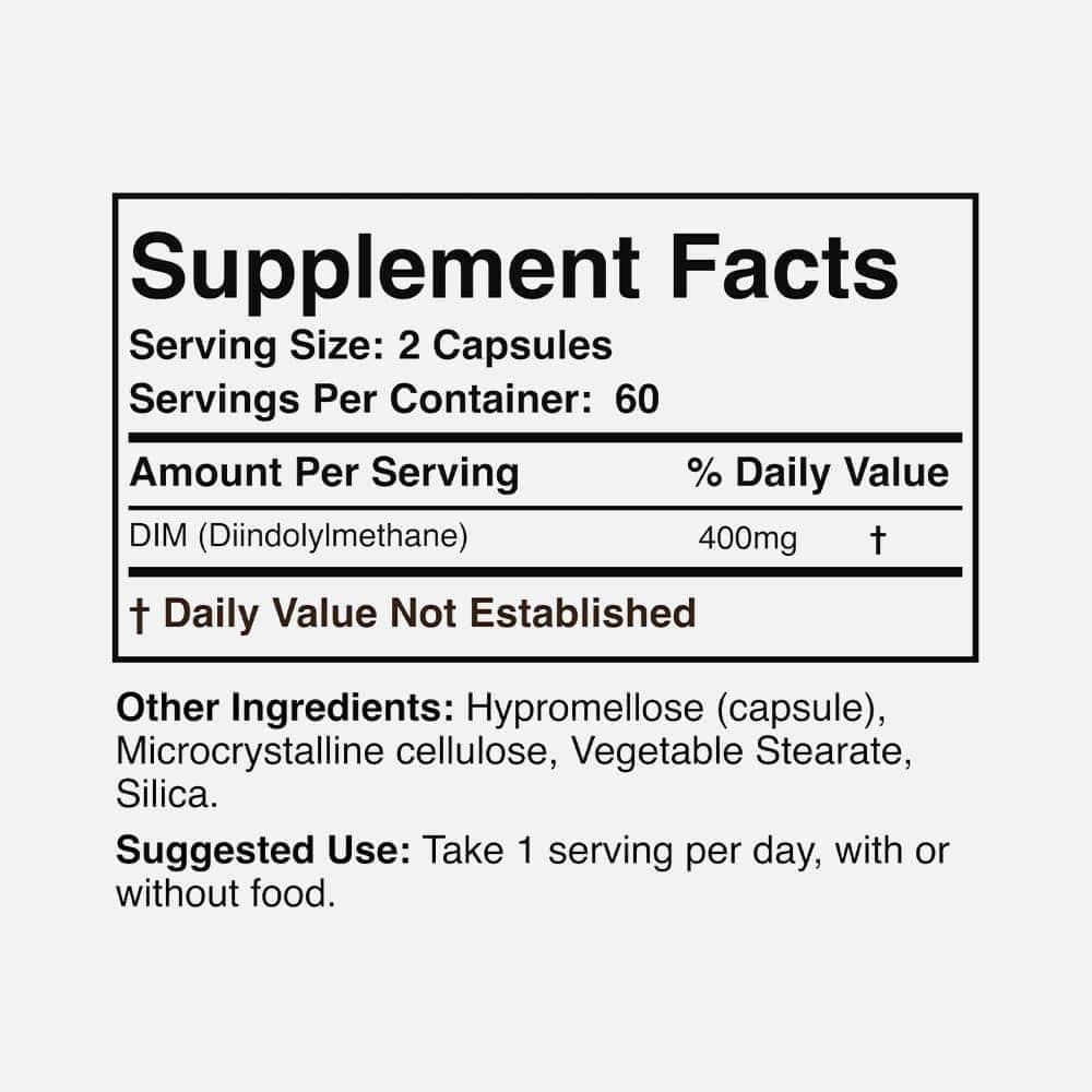 DIM (Diindolylmethane) 400mg - 60 Capsules