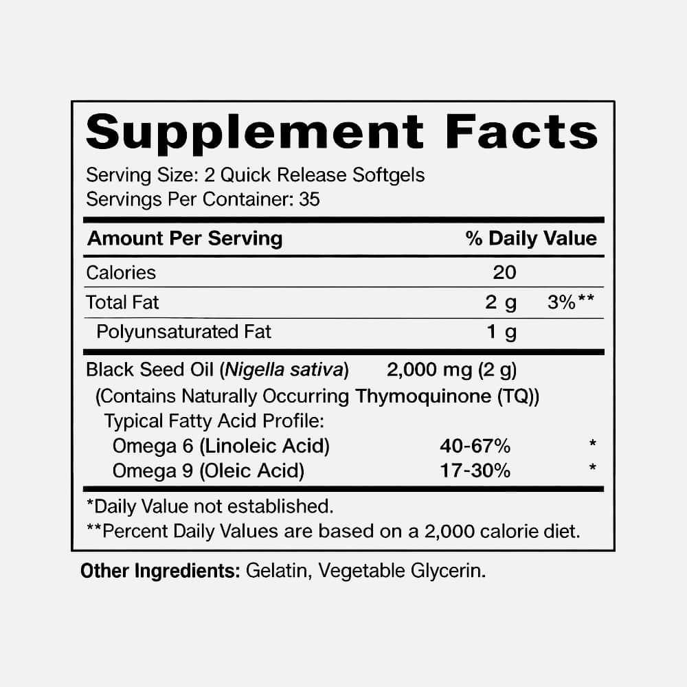 Black Seed Oil 2000mg - 70 Softgels