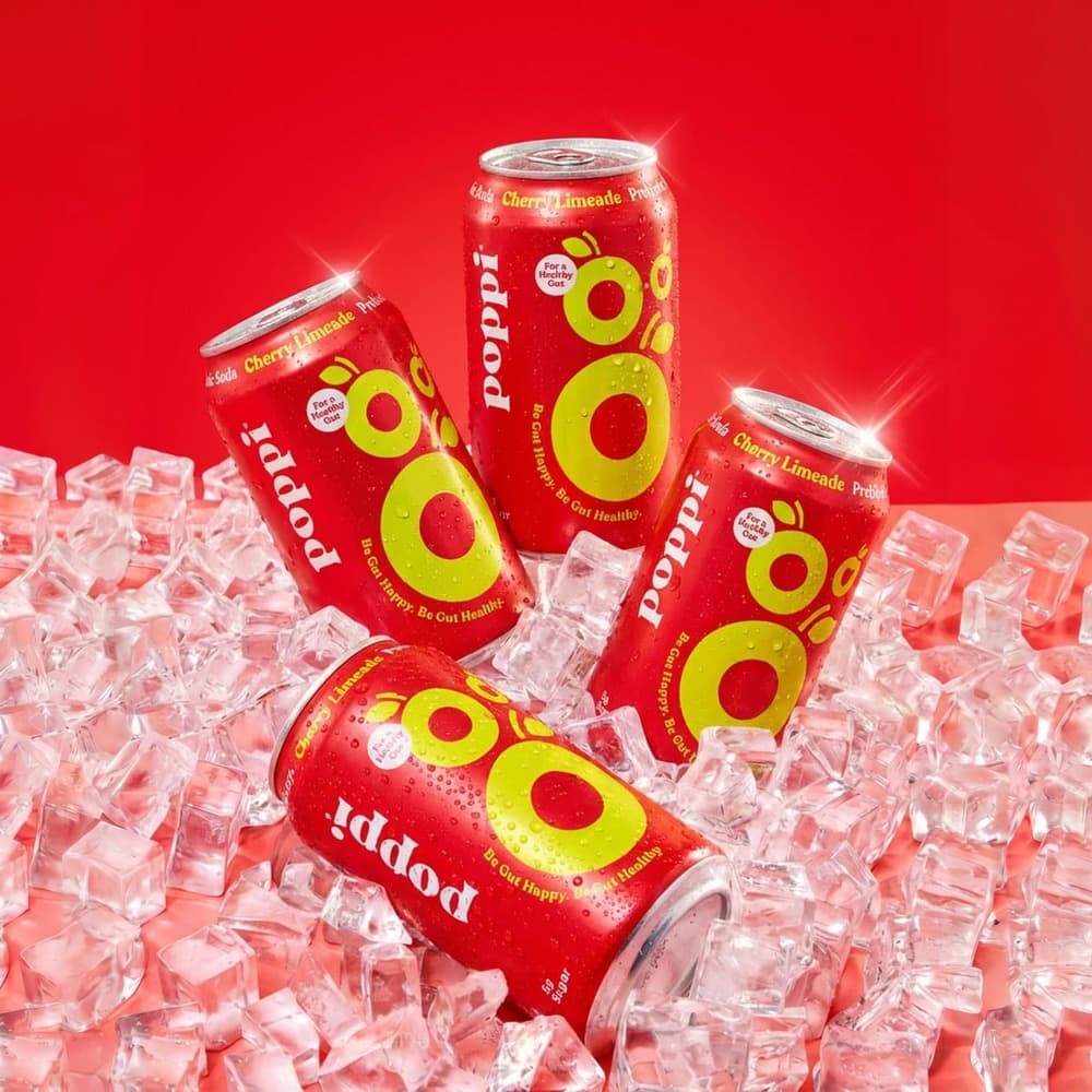 Poppi Cherry Limeade Prebiotic Soda - 4 x 12 fl oz Cans