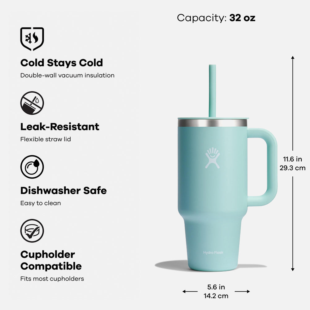 Hydro Flask Travel Tumbler 32oz - Dew Stainless Steel