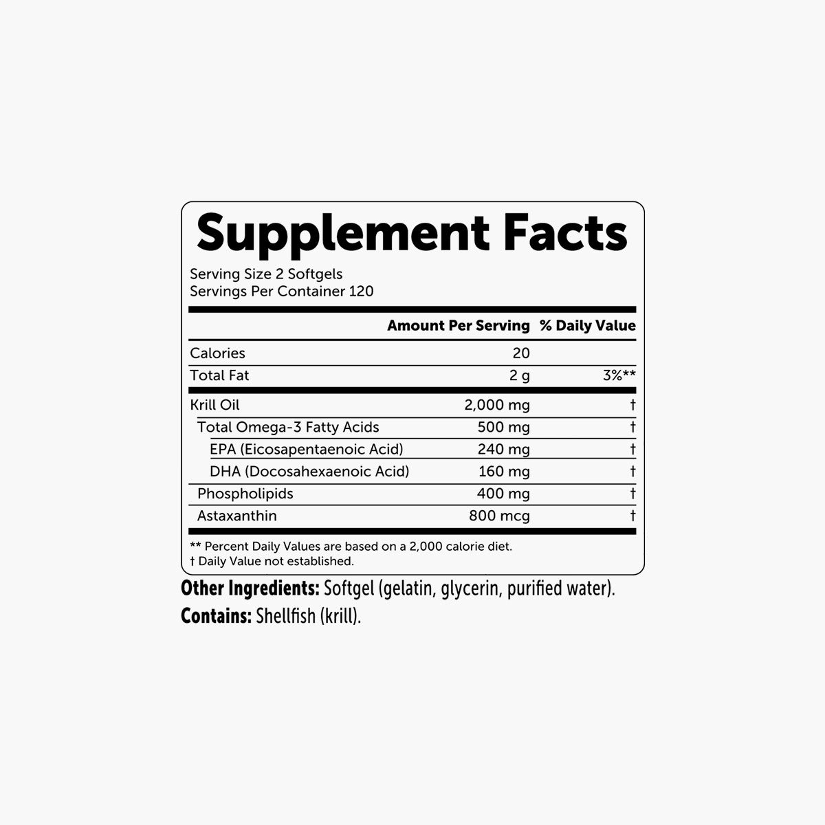 Antarctic Krill Oil 2000mg - 240 Softgels