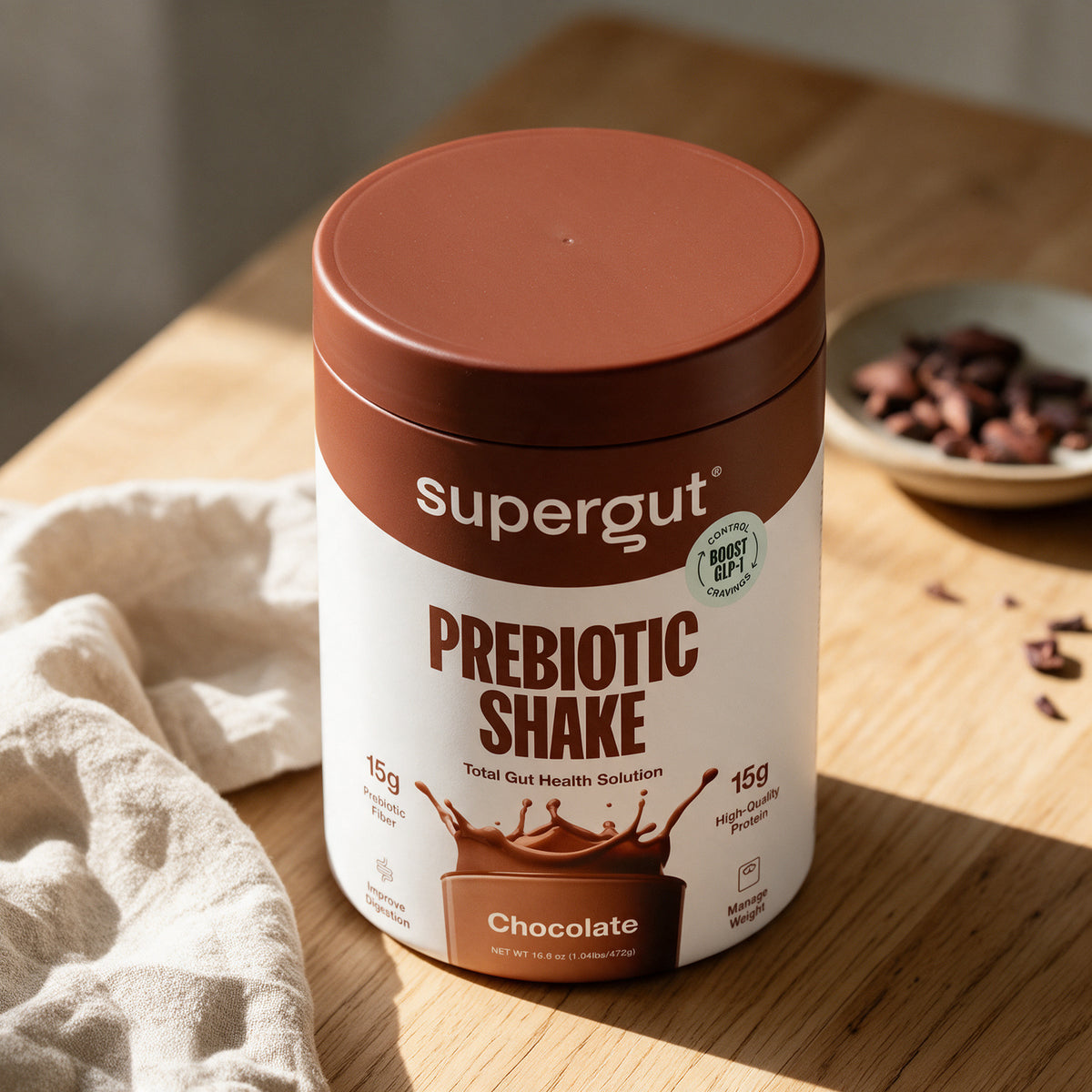 Supergut - Prebiotic Shake - Chocolate - 8 Servings