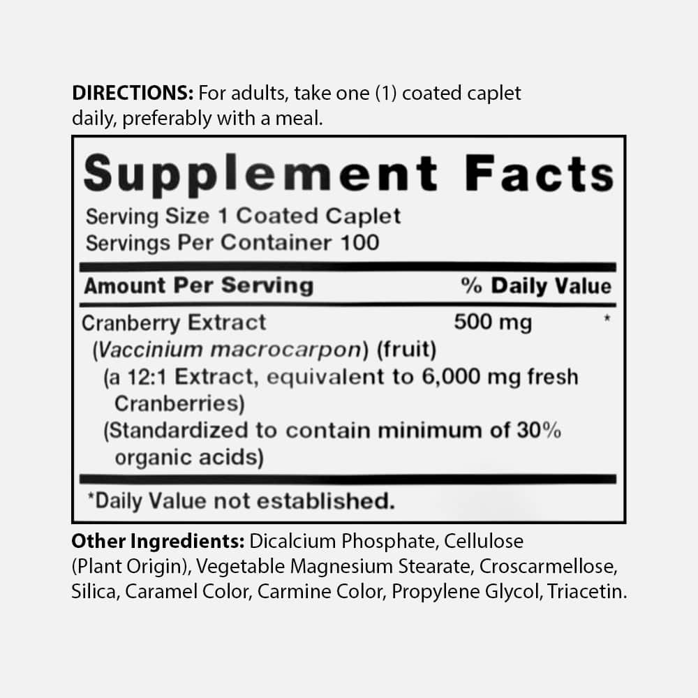 Cranberry 500mg - 100 Caplets