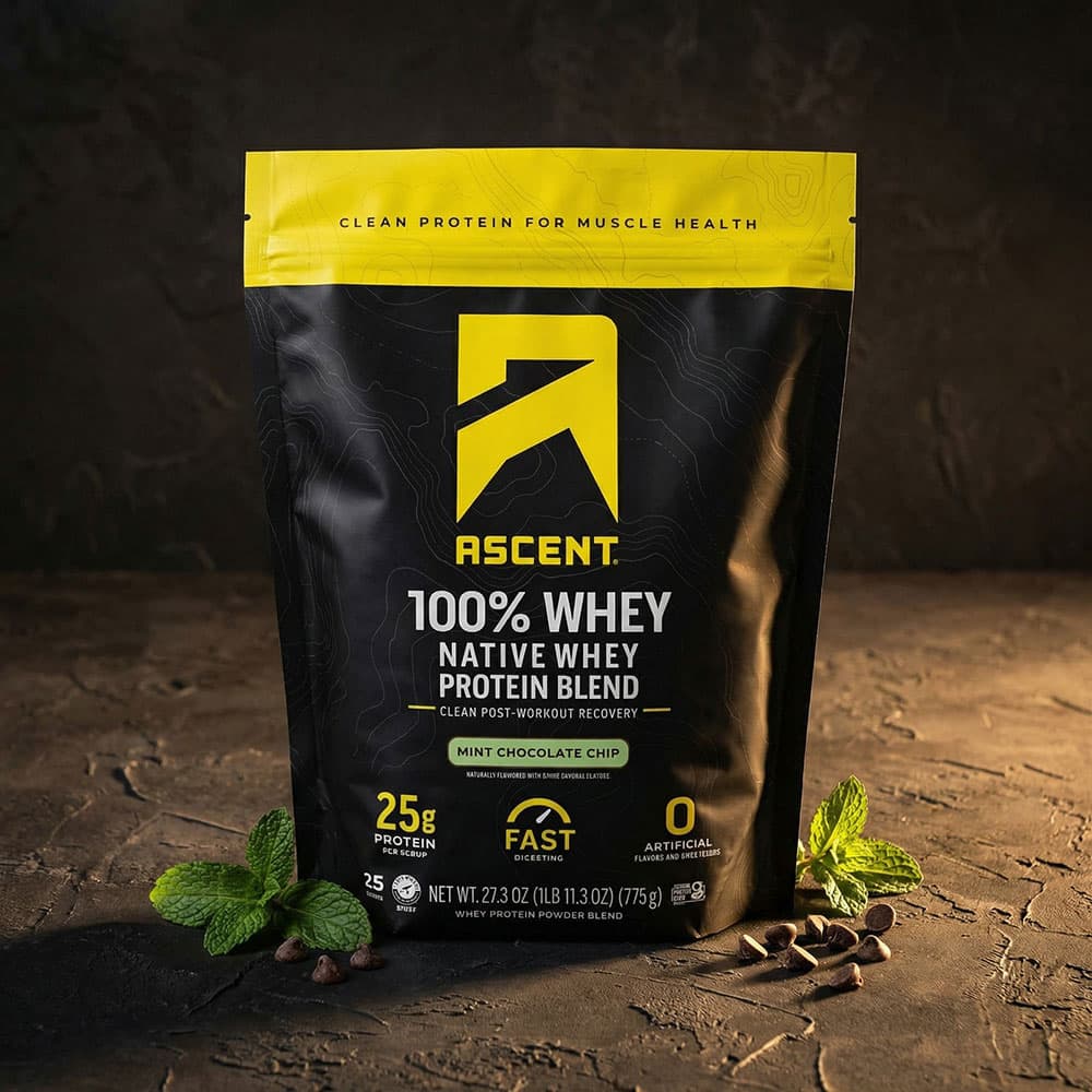 Ascent Whey Protein Isolate Powder 25g - 775 g - Mint Chocolate Chip
