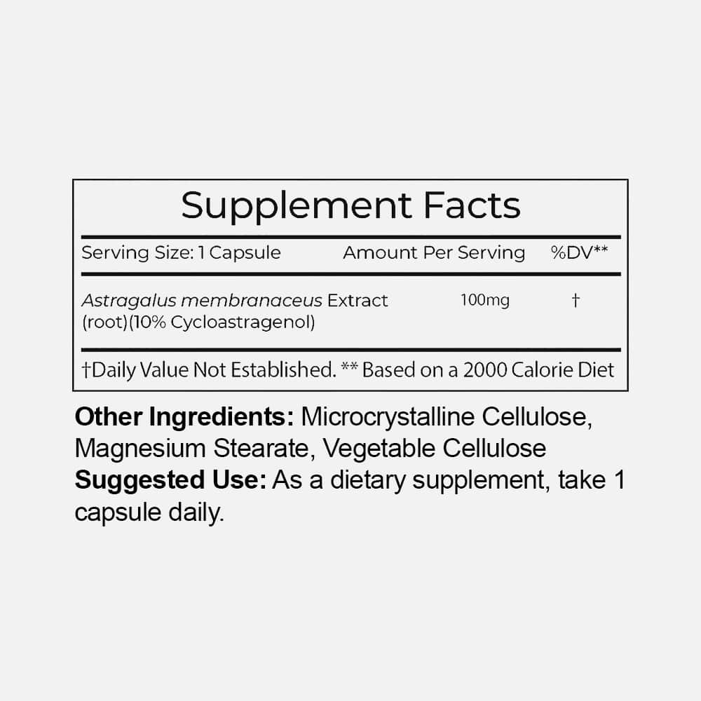 Cycloastragenol 10% 100mg - 30 Capsules