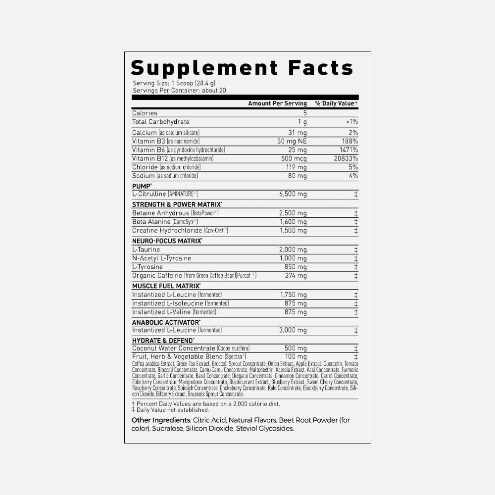 Kaged Pre-Workout 274mg Caffeine - 20 Servings Powder