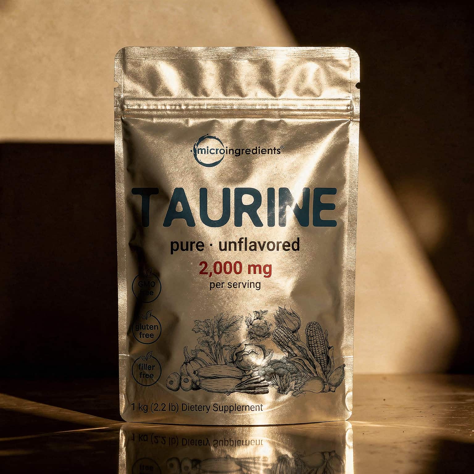 Taurine Powder 2000mg - 1kg Unflavored