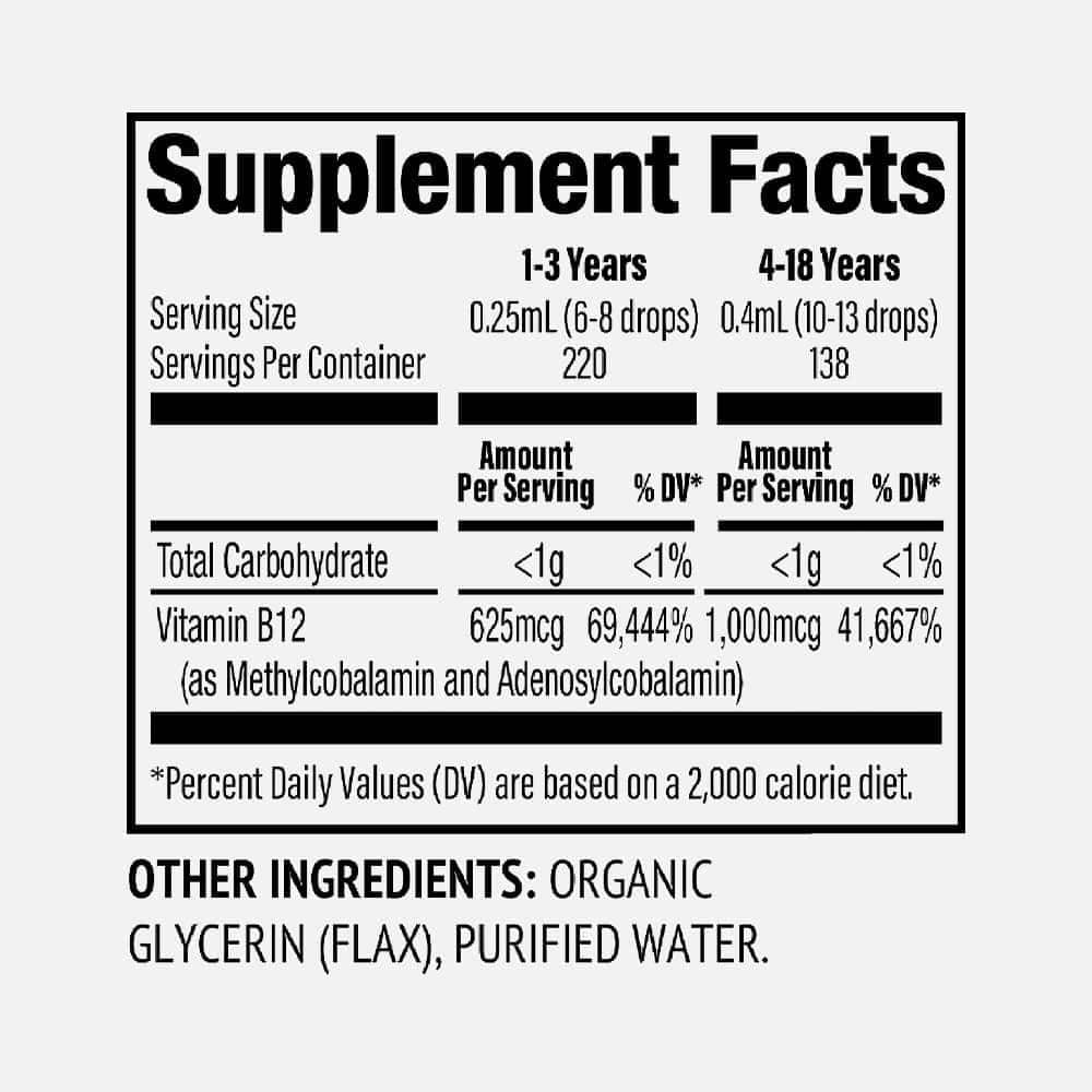 Kids Vitamin B12 Liquid 55ml (Methyl & Adenosyl)