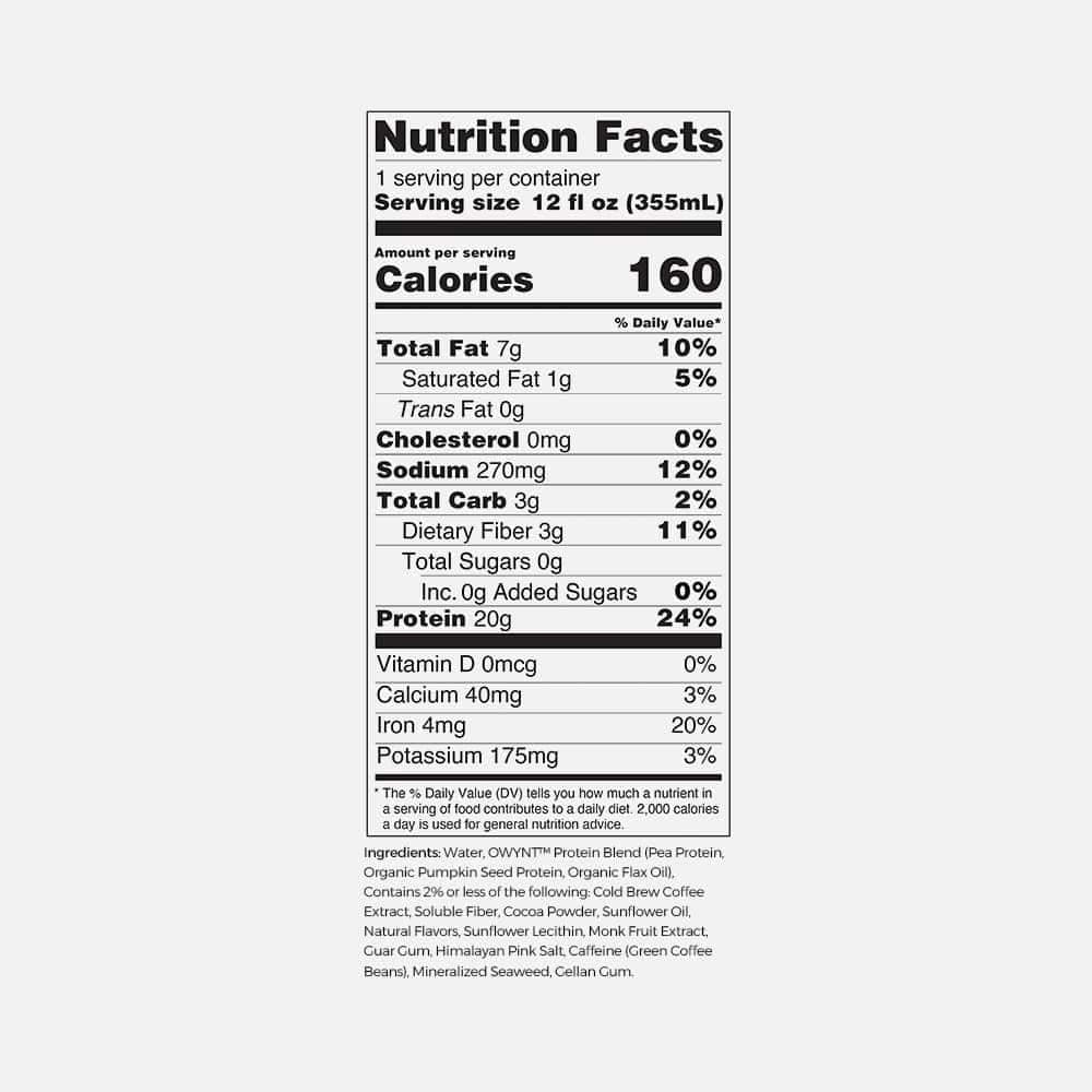 OWYN Mocha Protein Coffee 20g - 12 Bottles (12 fl oz)