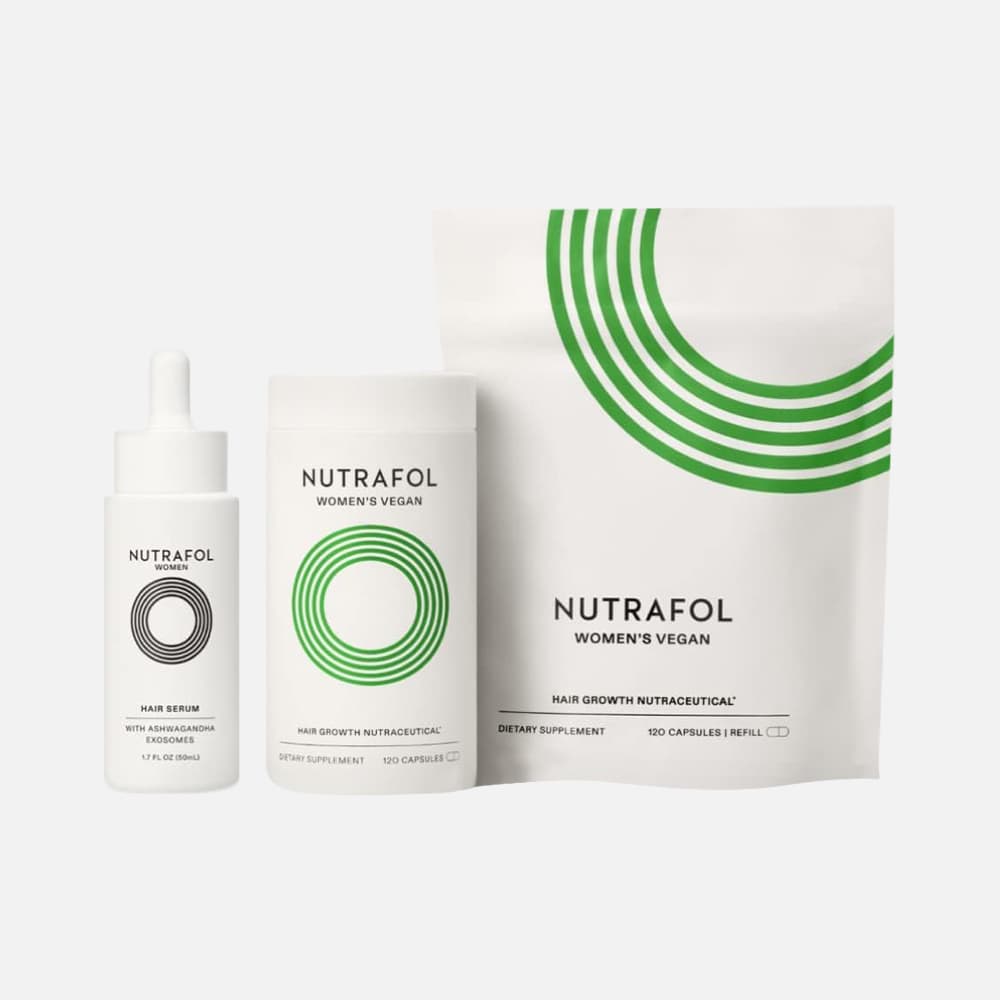Nutrafol Hair Growth & Serum Kit for Women Ages 18–44, 360 Capsules – 3-Month Supply