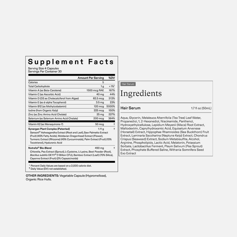 Nutrafol Hair Growth & Serum Kit for Women Ages 18–44, 360 Capsules – 3-Month Supply