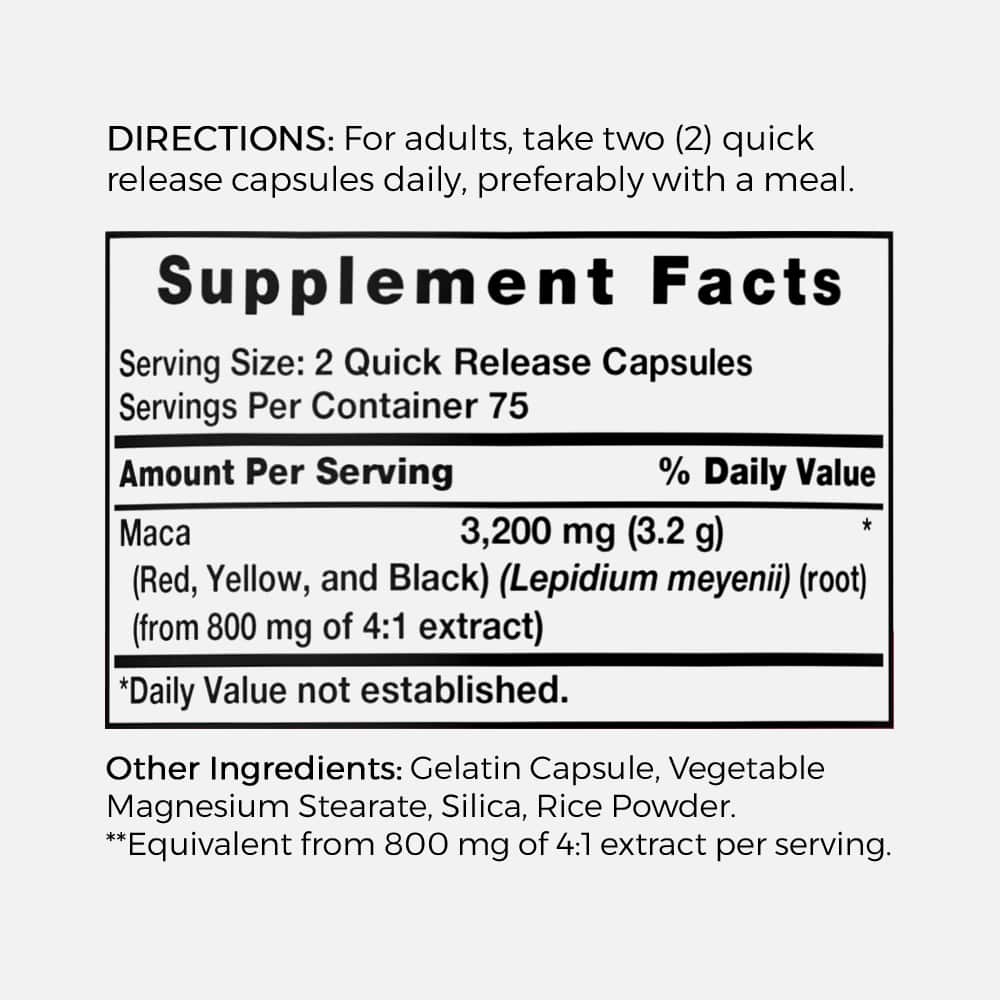 Women's Maca Root Blend 3200mg - 150 Capsules