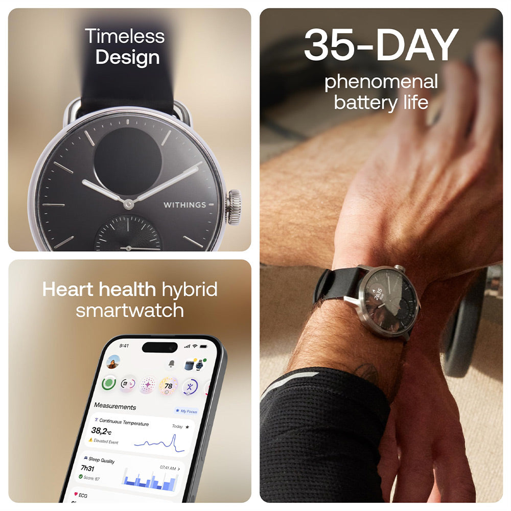 Withings ScanWatch 2 Hybrid Smartwatch - 30-Day Battery