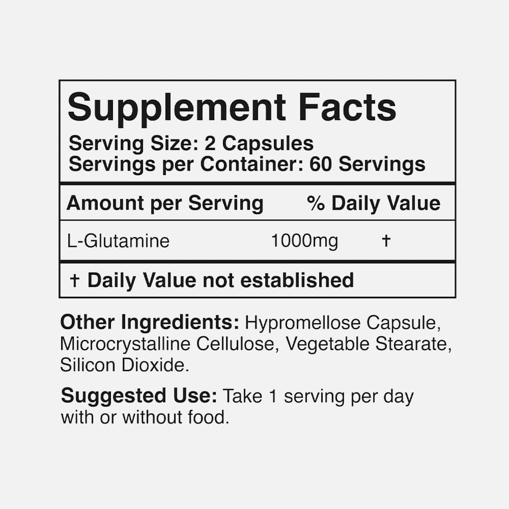 L-Glutamine 1000mg - 120 Capsules