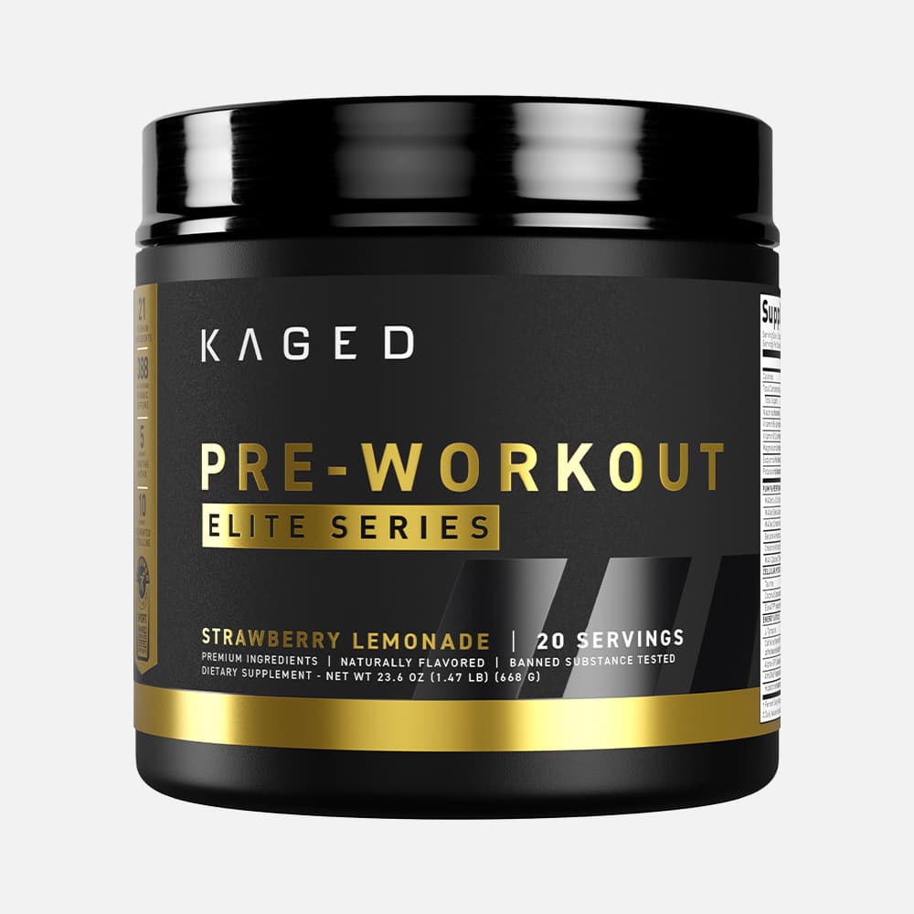 Kaged Pre-Workout Elite 388mg Caffeine 20 Servings Powder - Strawberry lemonade