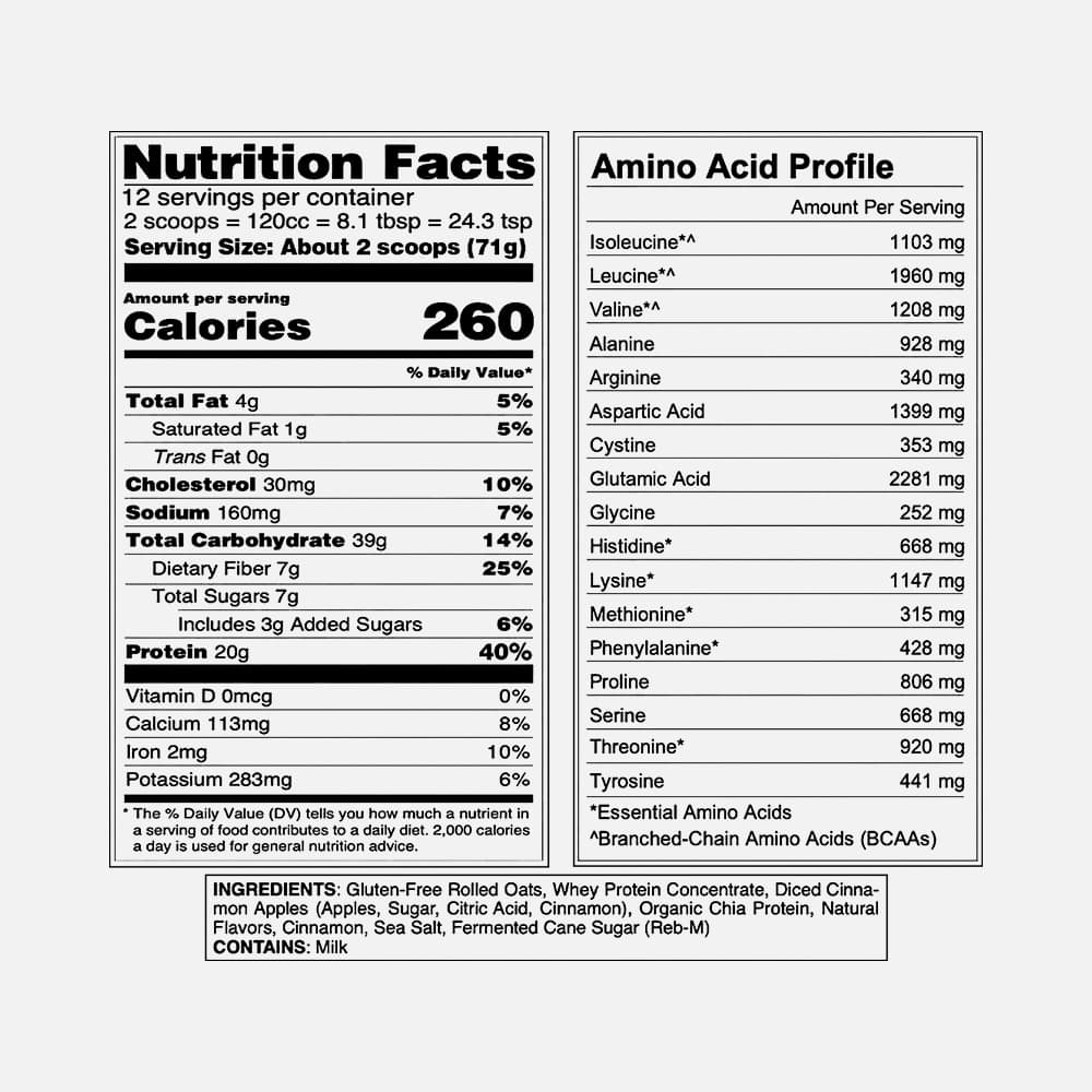 Naked Oats Apple Cinnamon 20g Protein - 12 Servings