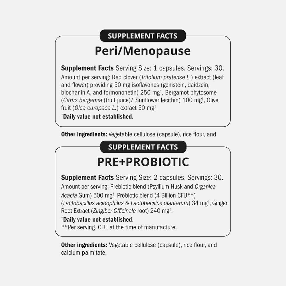 Peri/Menopause Gut & Hormone Bundle - 1 Month, 2 Pack