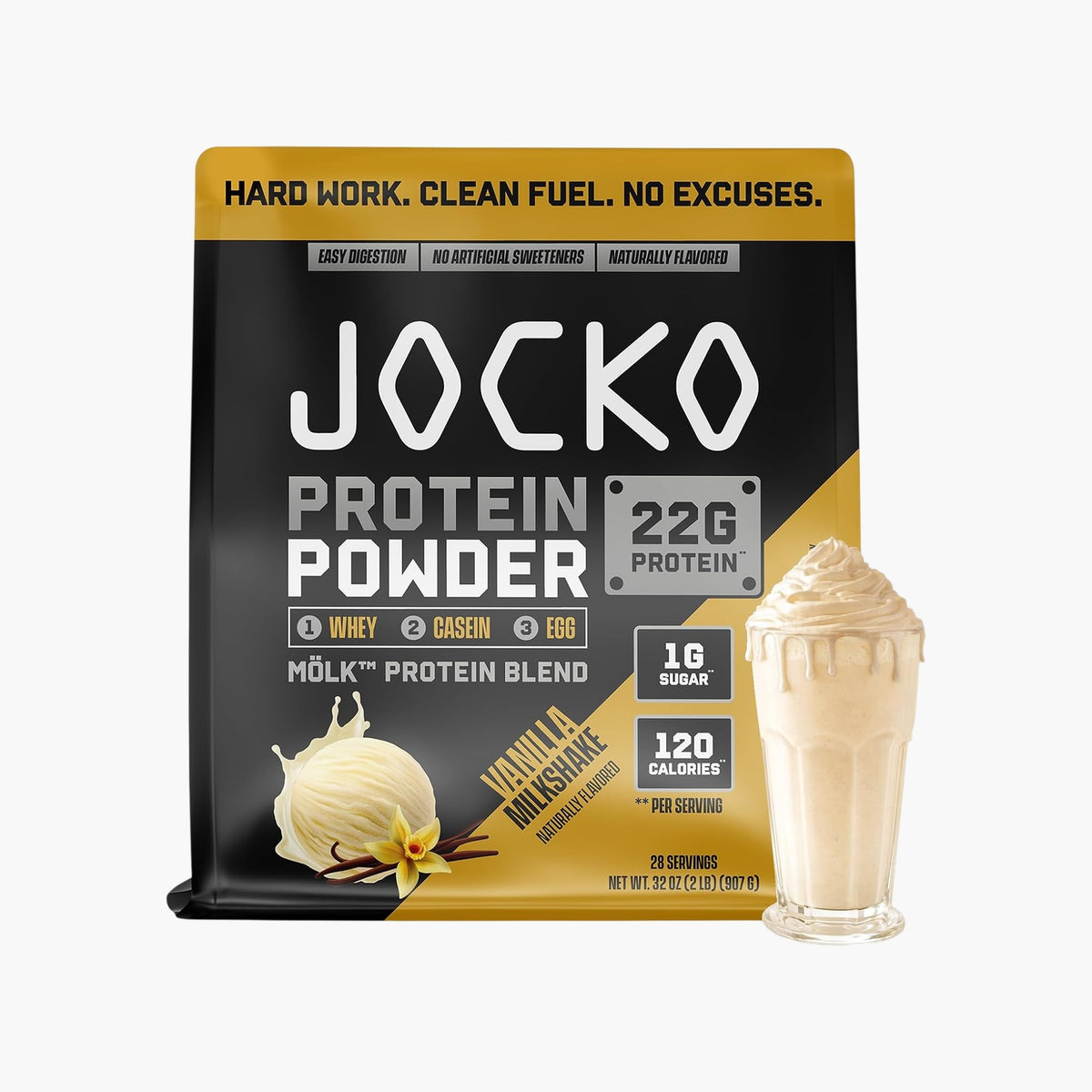 Jocko Fuel - Mölk Whey Protein - Vanilla Milkshake - 28 Servings