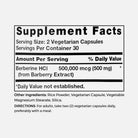 Berberine HCl 500,000mcg - 60 Vegetarian Capsules