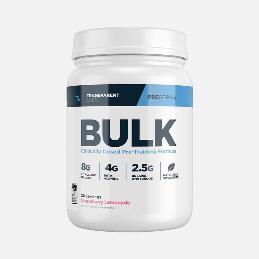 Bulk Pre-Workout Powder - 30 Servings (Strawberry Lemonade)