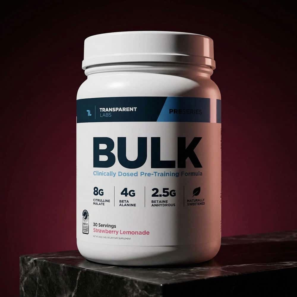 Bulk Pre-Workout Powder - 30 Servings (Strawberry Lemonade)