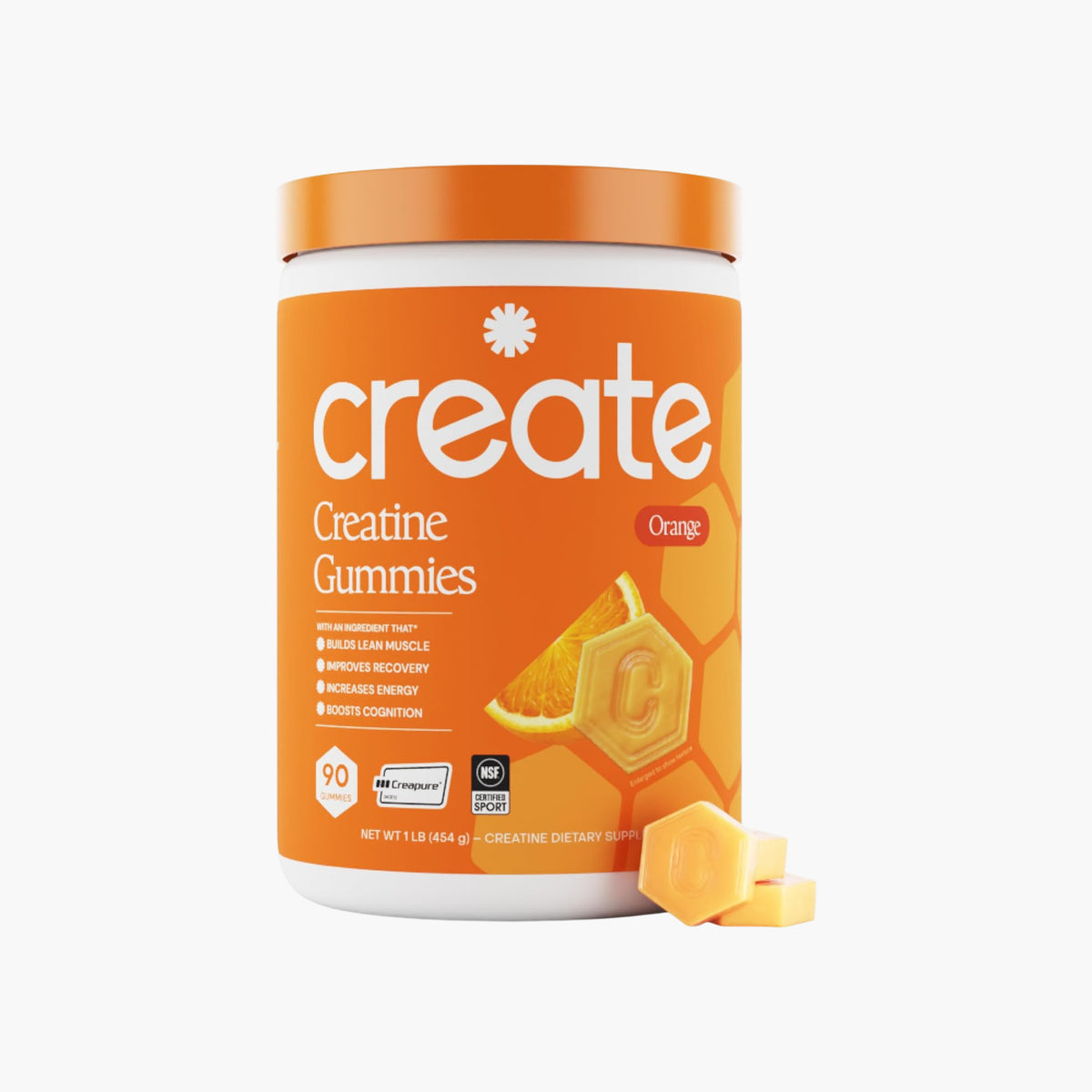 Create - Creatine Monohydrate Gummies - Orange - 60 Count