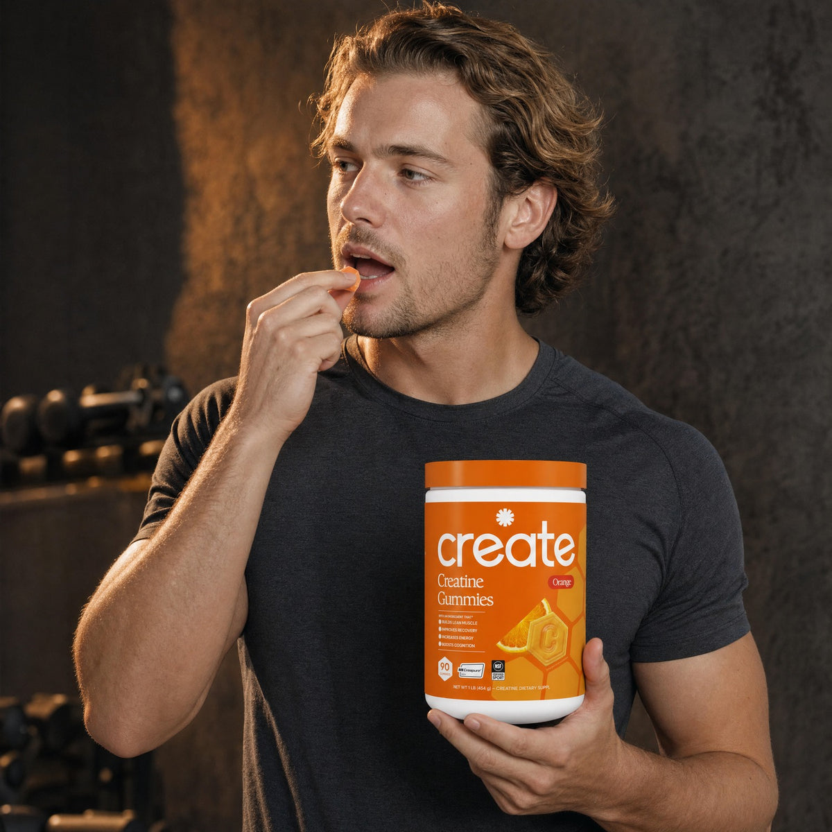 Create - Creatine Monohydrate Gummies - Orange - 60 Count