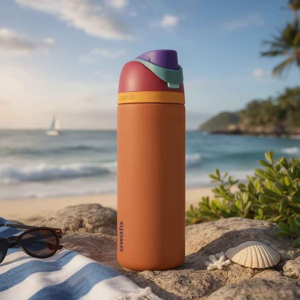 Owala FreeSip Insulated Bottle 24oz - Plum/Brown