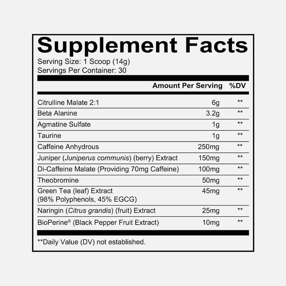 Total War Pre Workout 320mg Caffeine - 30 Servings Powder