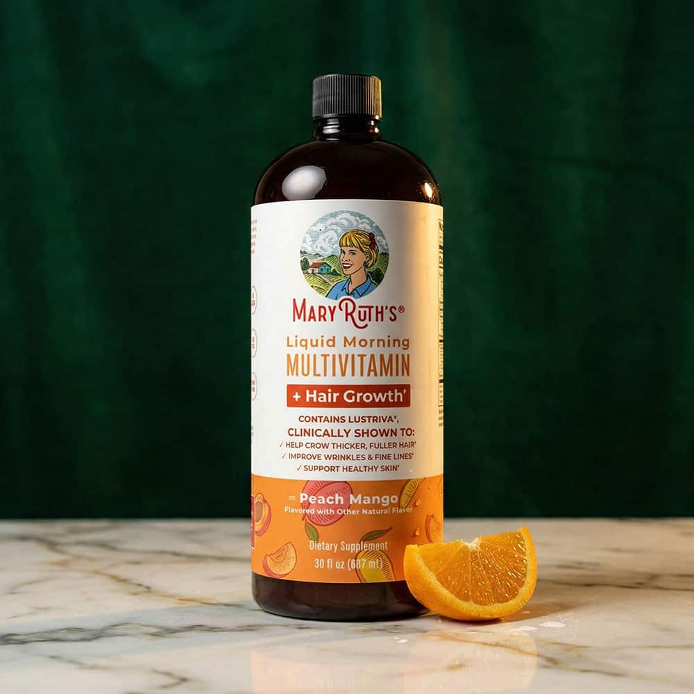Liquid Morning Multivitamin + Hair Growth (3-Pack) with Lustriva 1000mcg - 30 fl oz Liquid
