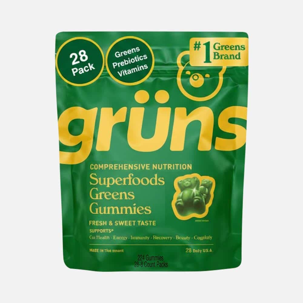 Grüns - Super Greens Multivitamin Gummies - Strawberry 28 Count