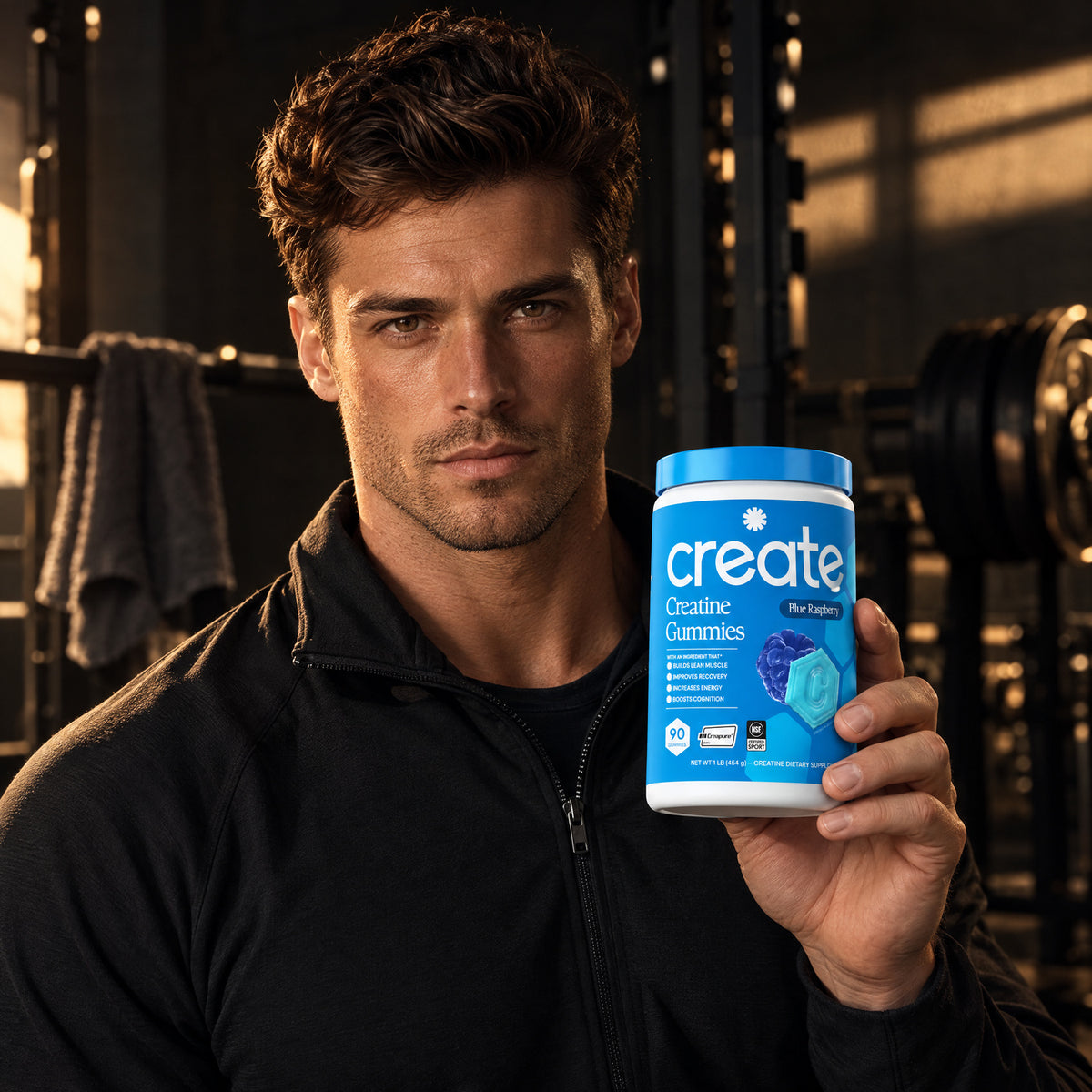Create - Creatine Monohydrate Gummies - Blue Raspberry - 60 Count