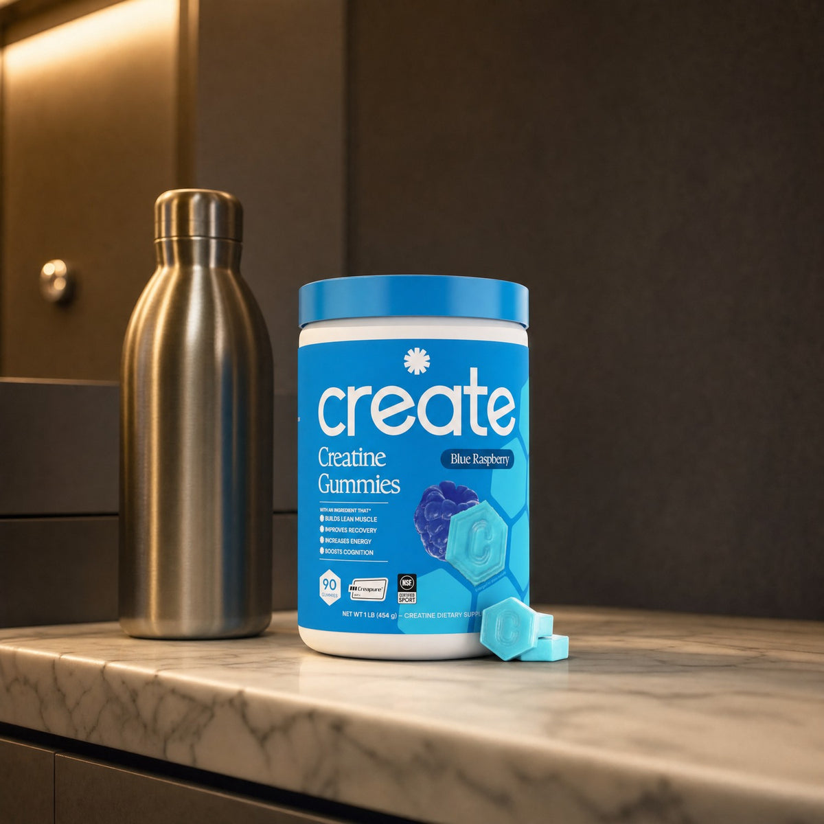 Create - Creatine Monohydrate Gummies - Blue Raspberry - 60 Count