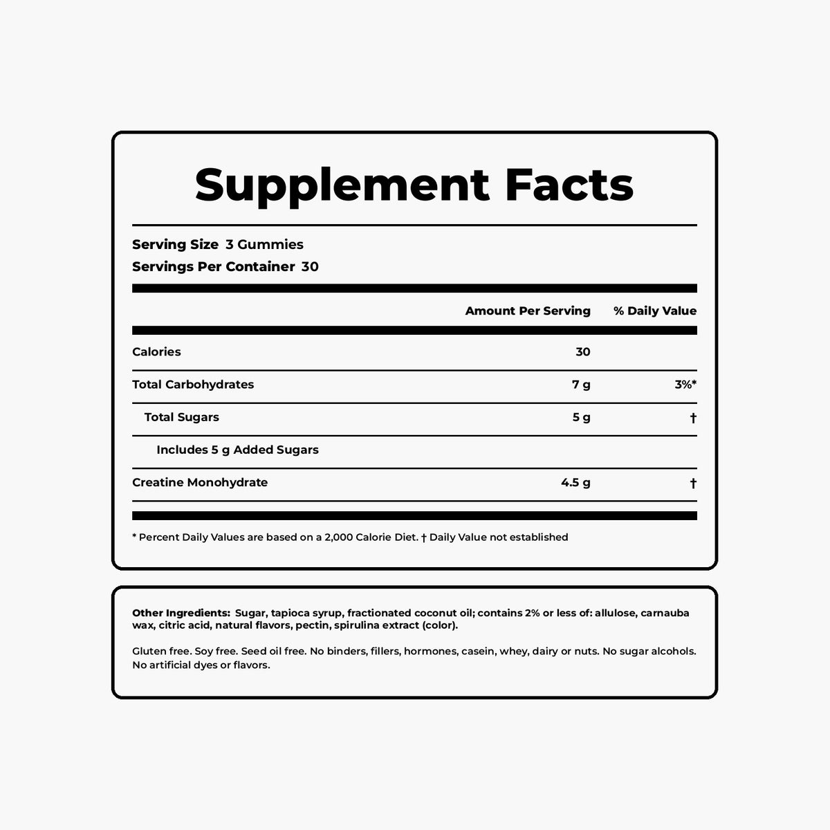 Create - Creatine Monohydrate Gummies - Blue Raspberry - 60 Count