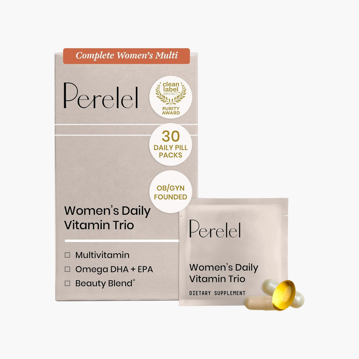 Perelel - Women's Daily Vitamin Trio - 30 Daily Packs