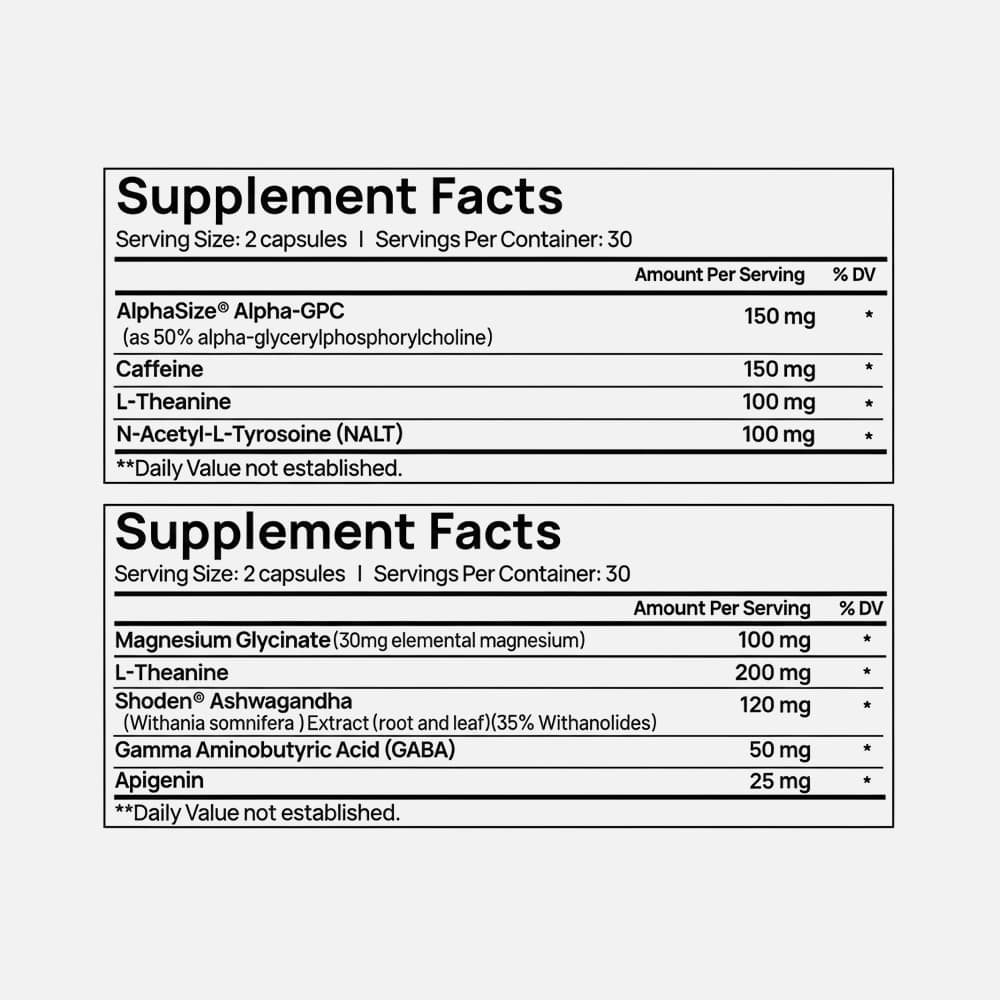 AM/PM Nootropic Total Focus + Calm - 60 Capsules