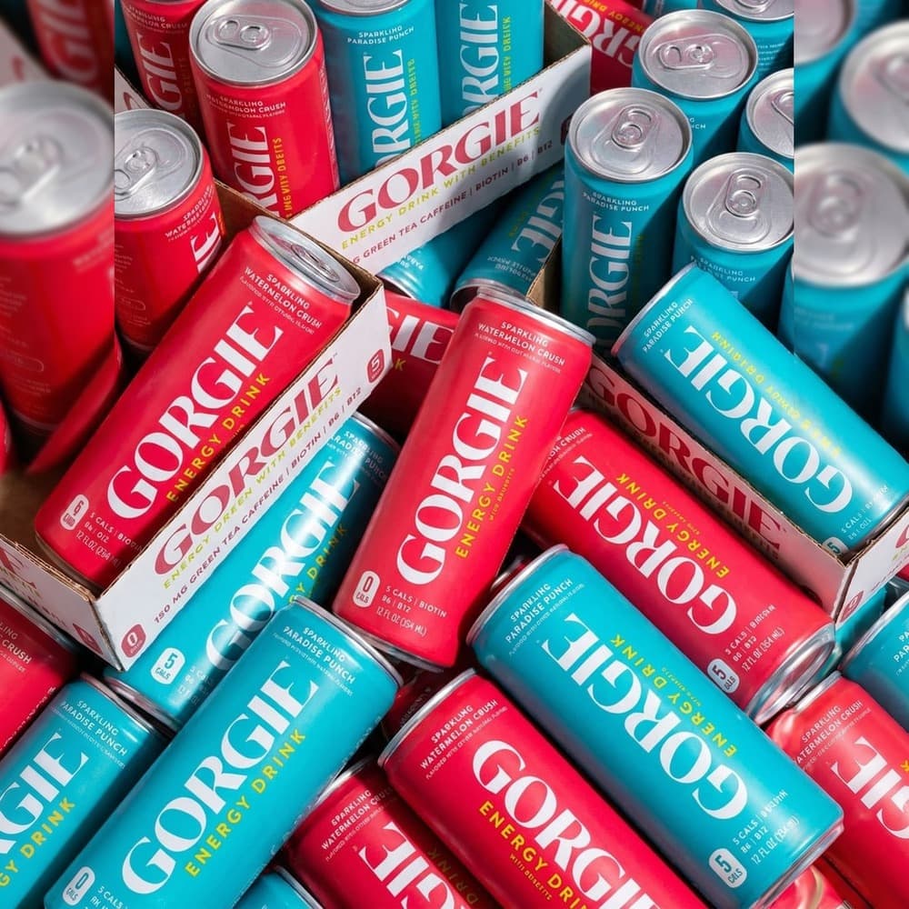 GORGIE Energy Drink 150mg Caffeine - 24 Cans Watermelon Crush & Paradise Punch