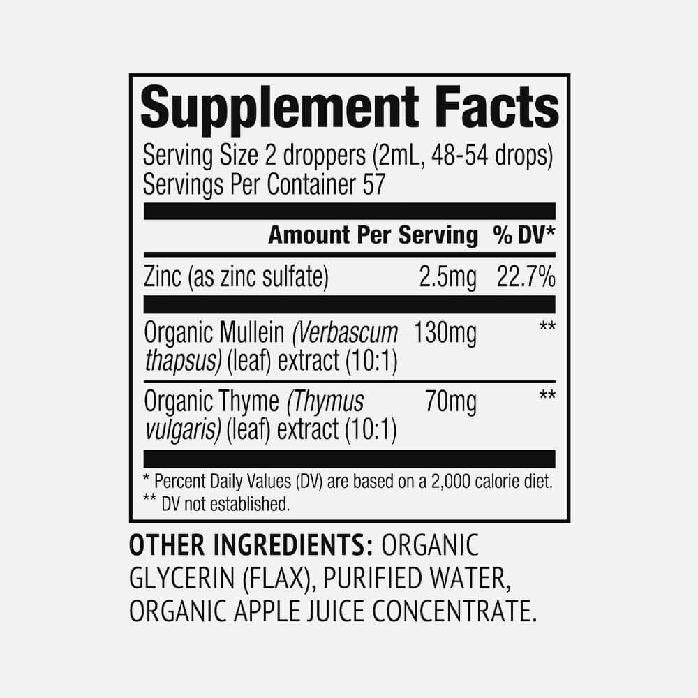Total Immune Blend Liquid Zinc with Thyme & Mullein - 115ml