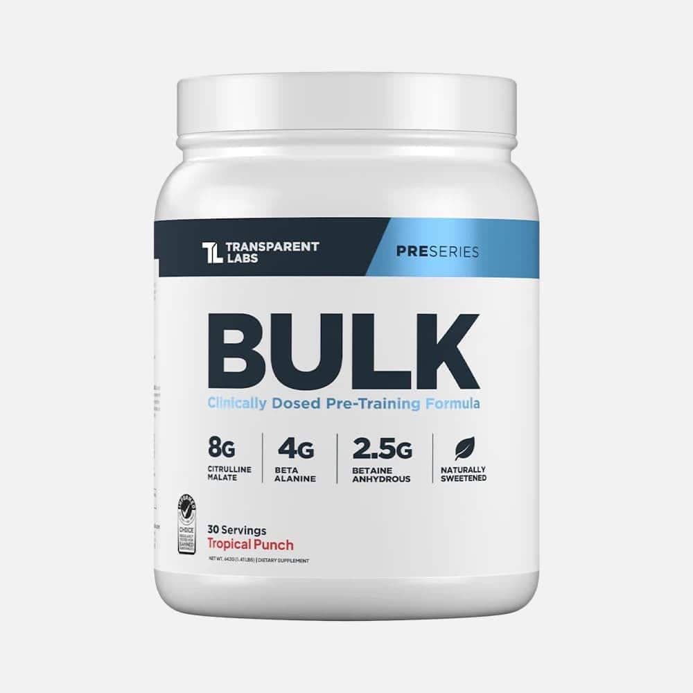 Bulk Pre-Workout Powder - 30 Servings (Tropical Punch)